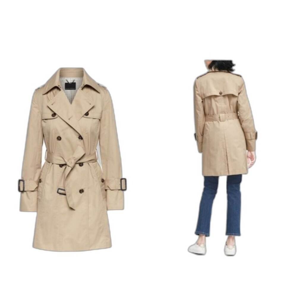 Banana Republic Water-Resistant Trench Coat SM. Belted, Double Breasted Pockets